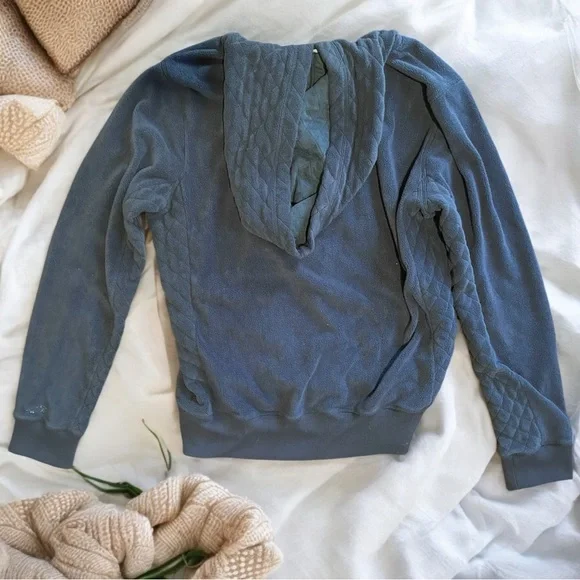 Horny Toad Blue Fleece Quilted Hoodie Large - Picture 2 of 4